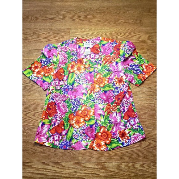 VINTAGE LESLIE FAY FOR LORD & TAYLOR SHORT SLEEVE BLOUSE WOMENS SIZE 12 - Picture 1 of 5